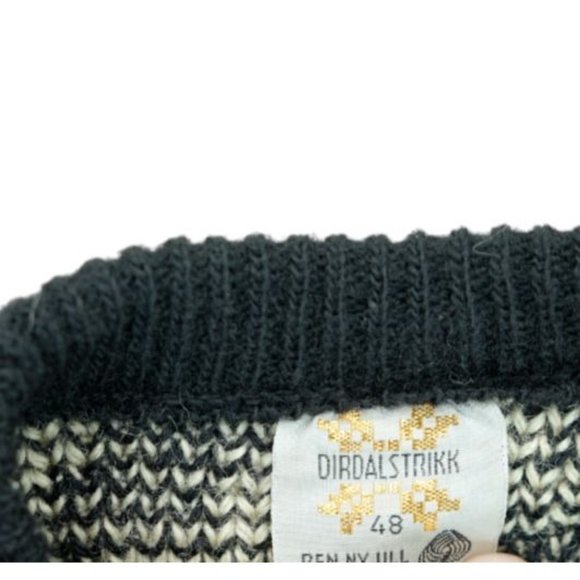 Vintage DIRDALSTRIKK Wool Cardigan Hippie Scandinavian Sweater Size 48 - Picture 6 of 6